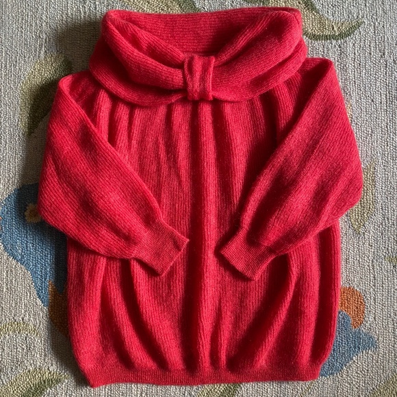 Lil pour l'Autre I Vintage Tricot Coral Red Mohair Sweater - Picture 8 of 16